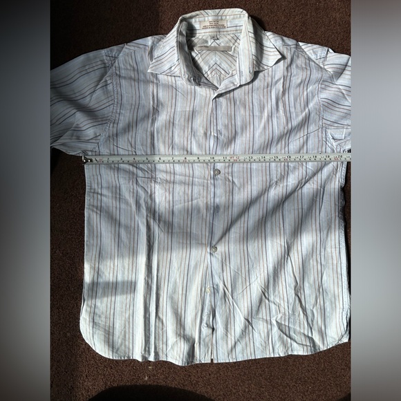 Perry Ellis | vintage 100% cotton striped long sleeve button down shirt | sz 18 - Picture 6 of 7